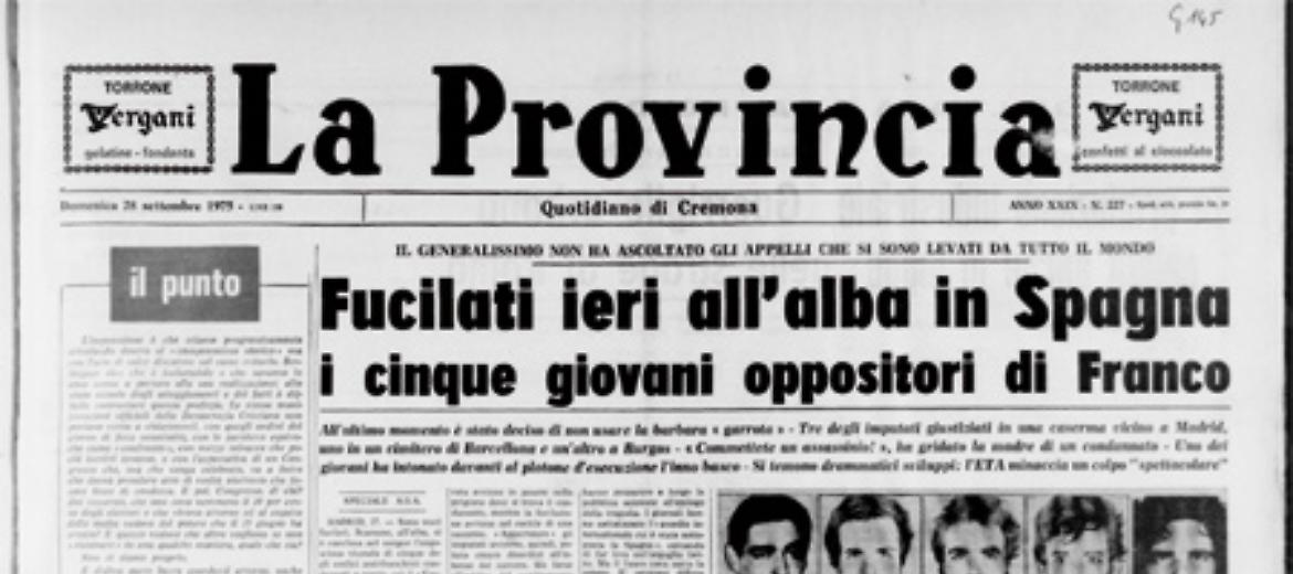 Fucilati in Spagna i cinque giovani oppositori di Franco