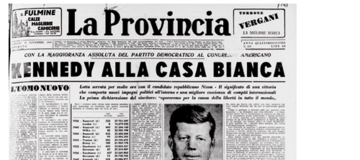 John F. Kennedy è il 35° presidente degli Stati Uniti. Lotta serrata per molte ore con il candidato repubblicano Nixon