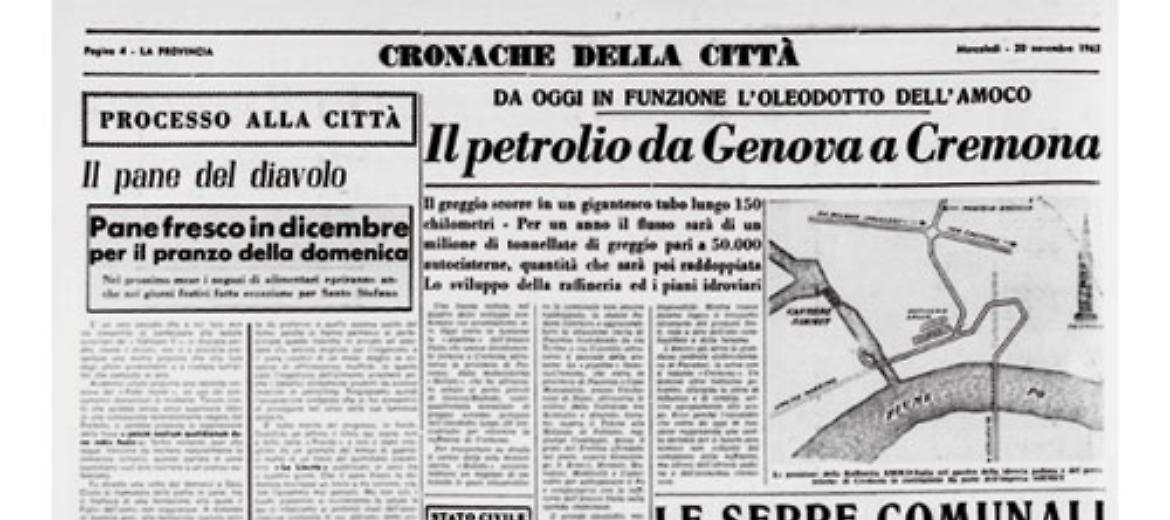 E' entrato in funzione l'oleodotto dell'AMOCO: il petrolio da Genova a Cremona
