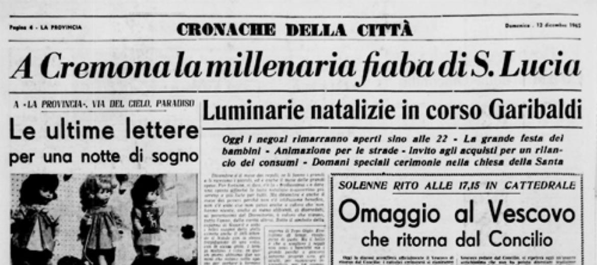 A Cremona la millenaria fiaba di S. Lucia