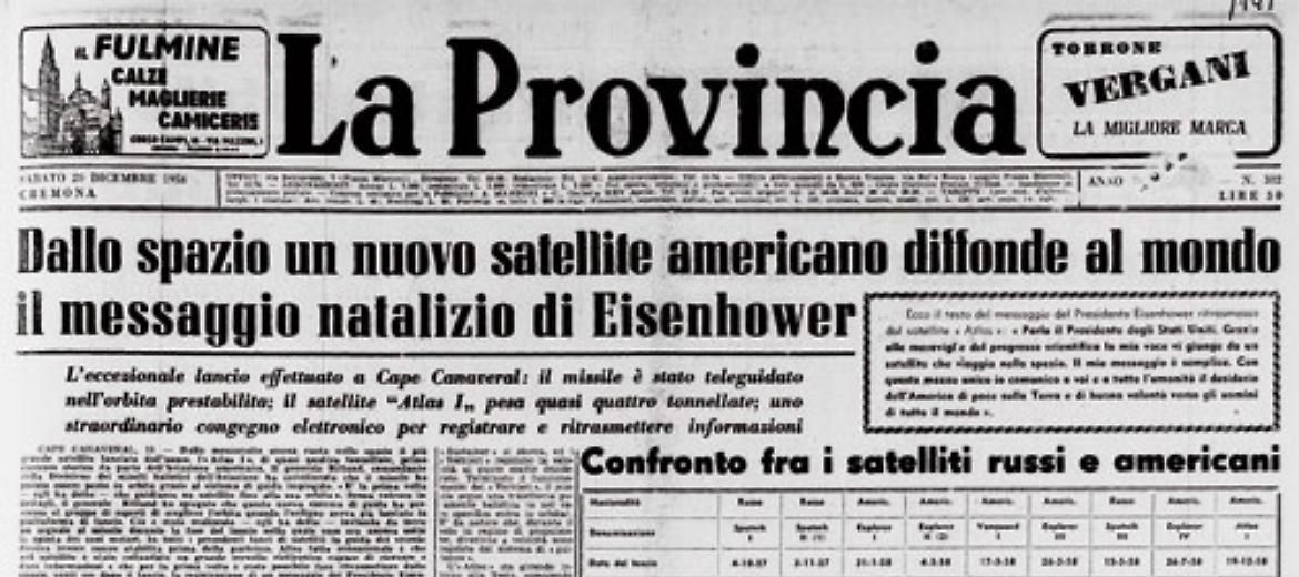 Dallo spazio il messaggio natalizio di Eisenhower via satellite