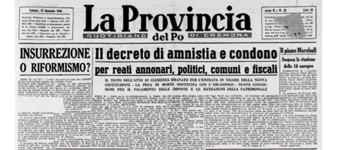 Amnistia e condono per reati annonari, politici, comuni e fiscali