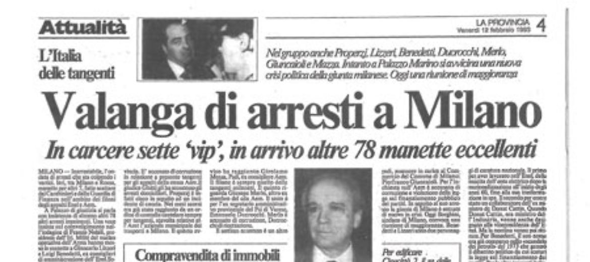 Esplode Tangentopoli. La fine di Craxi