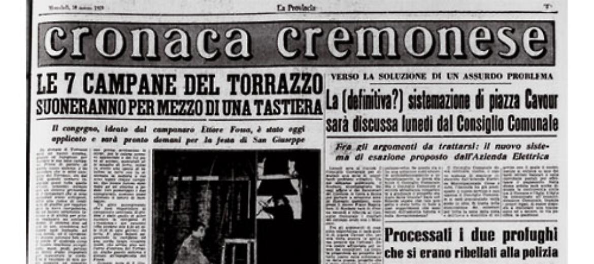 Le 7 campane del Torrazzo da oggi suoneranno per mezzo di una tastiera 