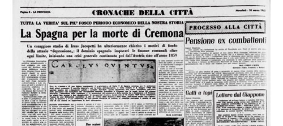La dominazione spagnola fu la causa della "depressione" di Cremona
