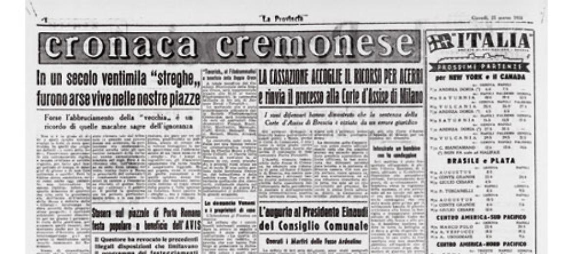 In un secolo ventimila "streghe,,furono arse vive nelle nostre piazze