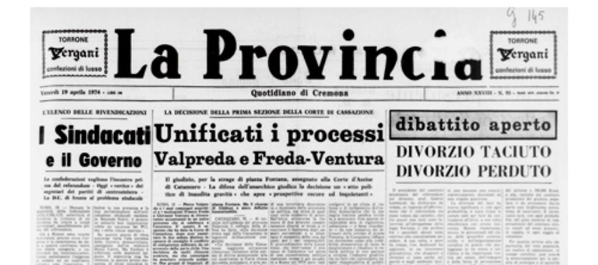 Strage di piazza Fontana: processo unificato per Valpreda e Freda- Ventura