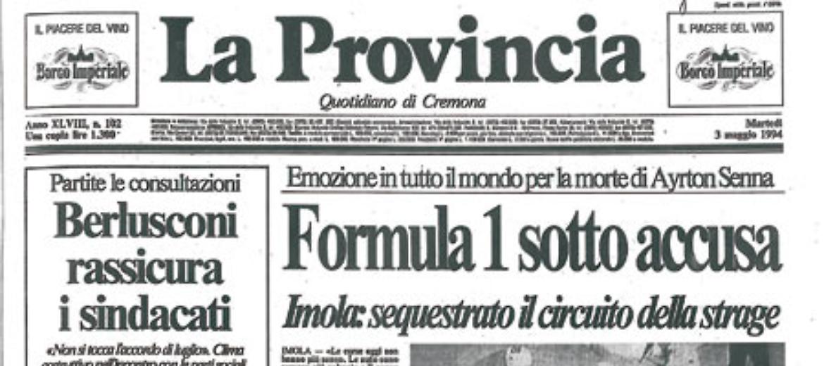Strage a Imola: il 30 muore Ratzenberger in prova, domenica 1° maggio Ayrton Senna