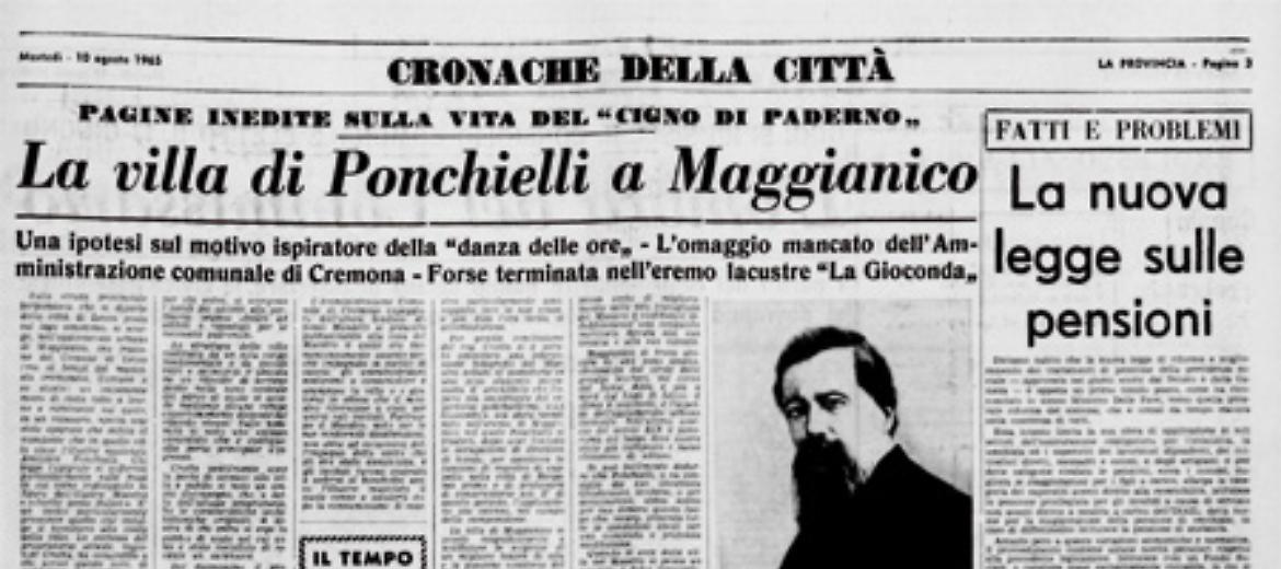 Amilcare Ponchielli trovò forse l'ispirazione  per la ''Danza delle ore'' nella sua villa a Maggianico (Lecco)