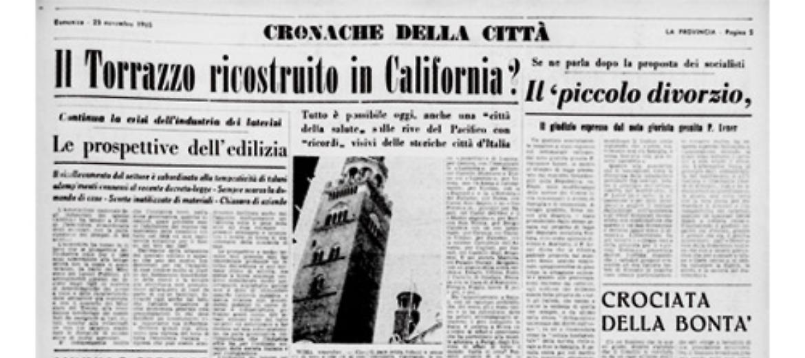 Il Torrazzo di Cremona ricostruito in California?
