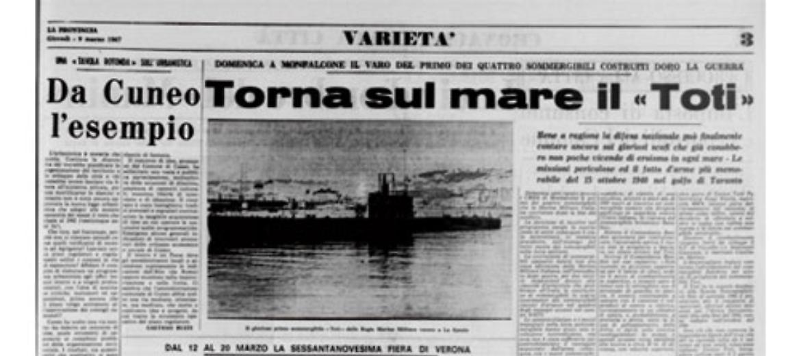 Torna sul mare il  «Toti» 