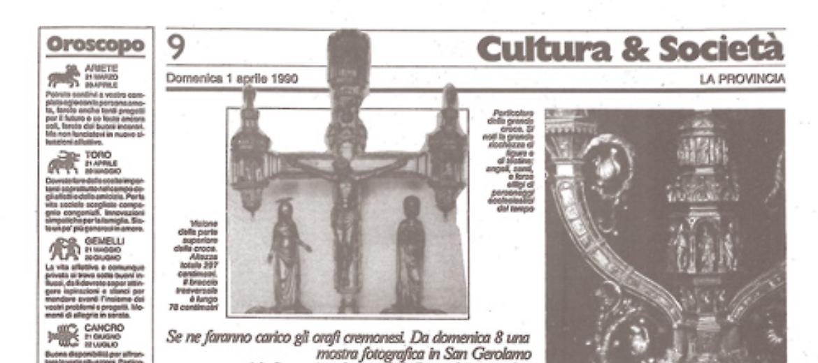 La magnifica croce della cattedrale di Cremona sarà restaurata ad opera degli orafi della città