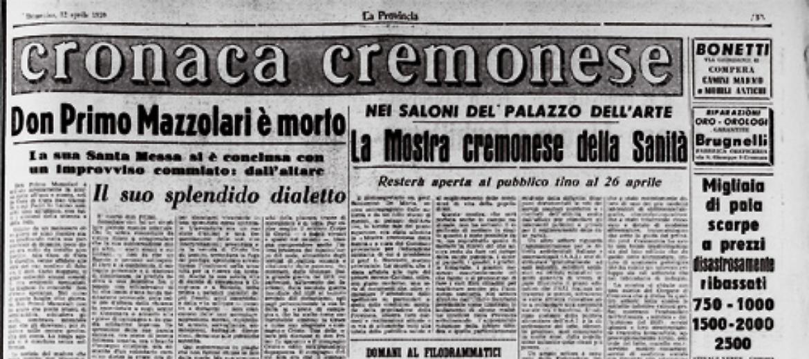 Dopo otto giorni di agonia muore don Primo Mazzolari