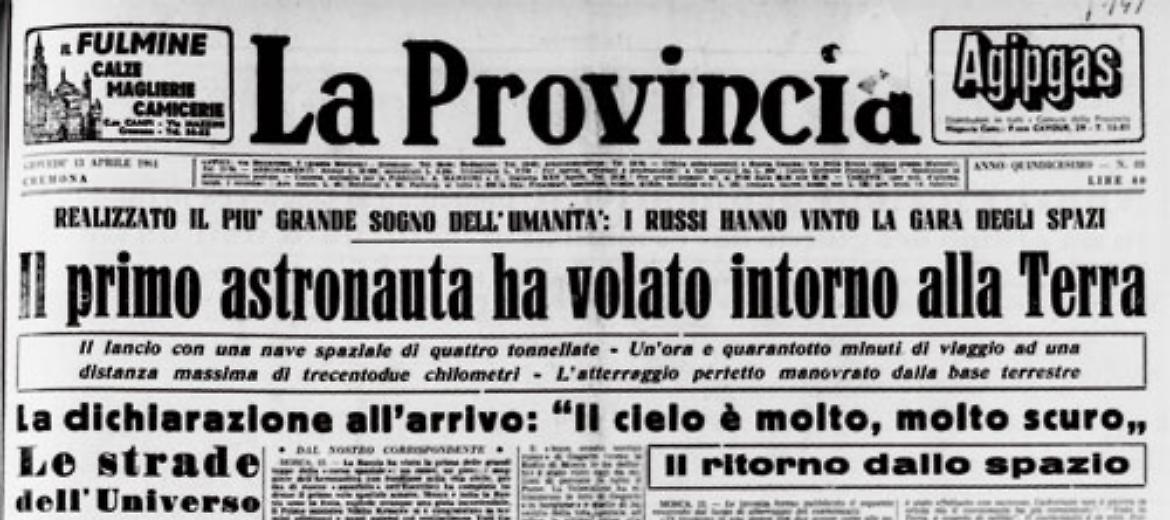  Il cosmonauta Yuri Gagarin è il primo uomo nello spazio