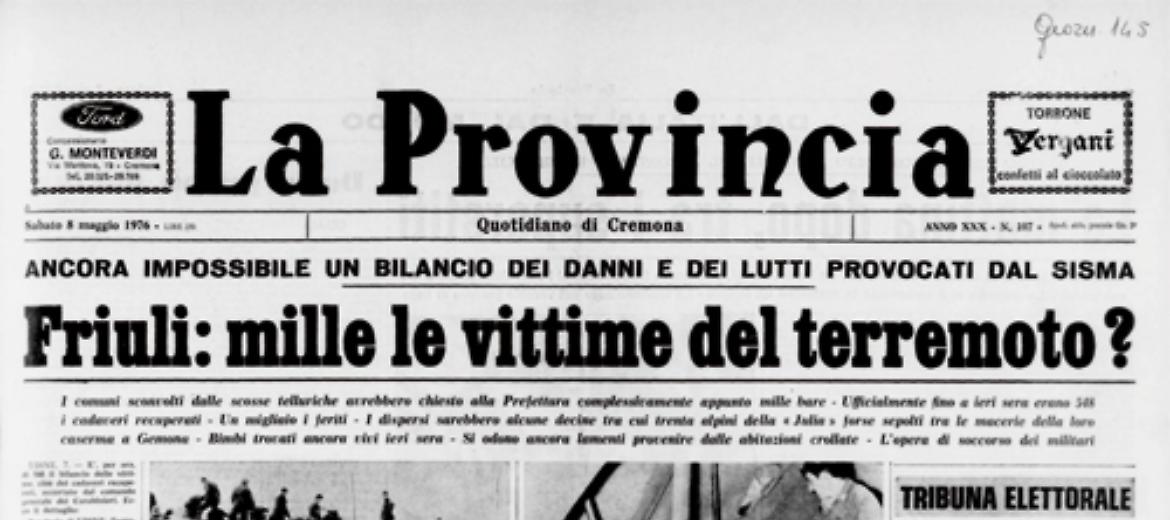 Sono circa un migliaio le vittime del sisma che colpito il Friuli