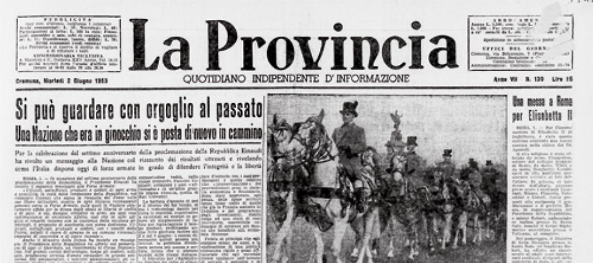 Il presidente Luigi Einaudi, celebra il settimo anniversario della Repubblica con un messaggio alle Forze armate