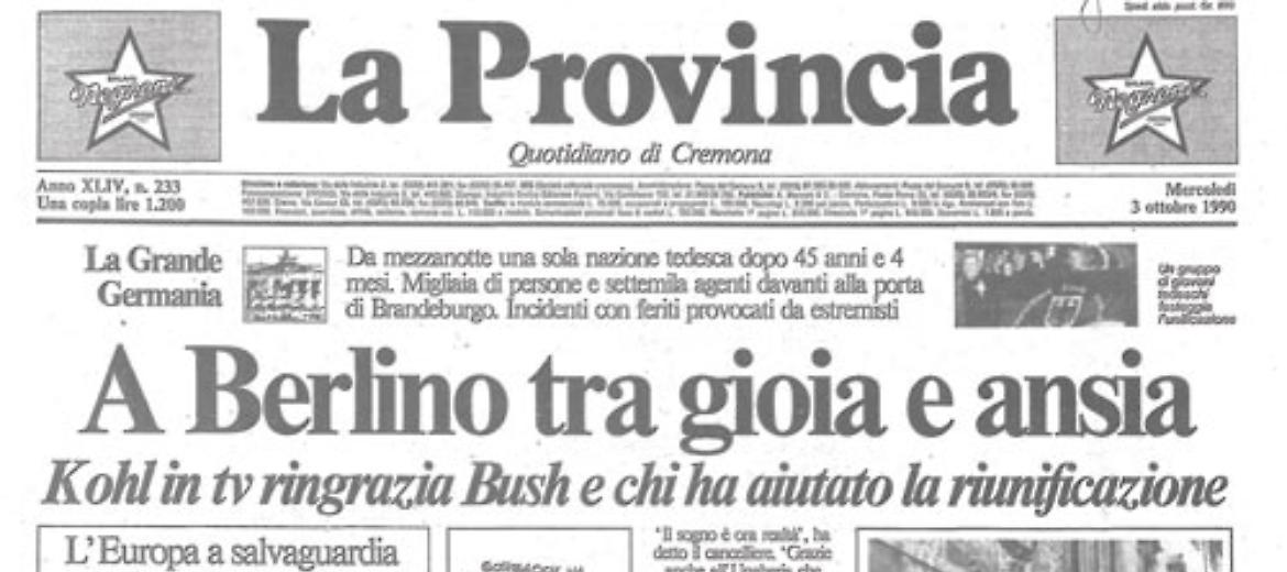 Dopo 45 anni i due Stati germanici ritornano ad essere una nazione unica