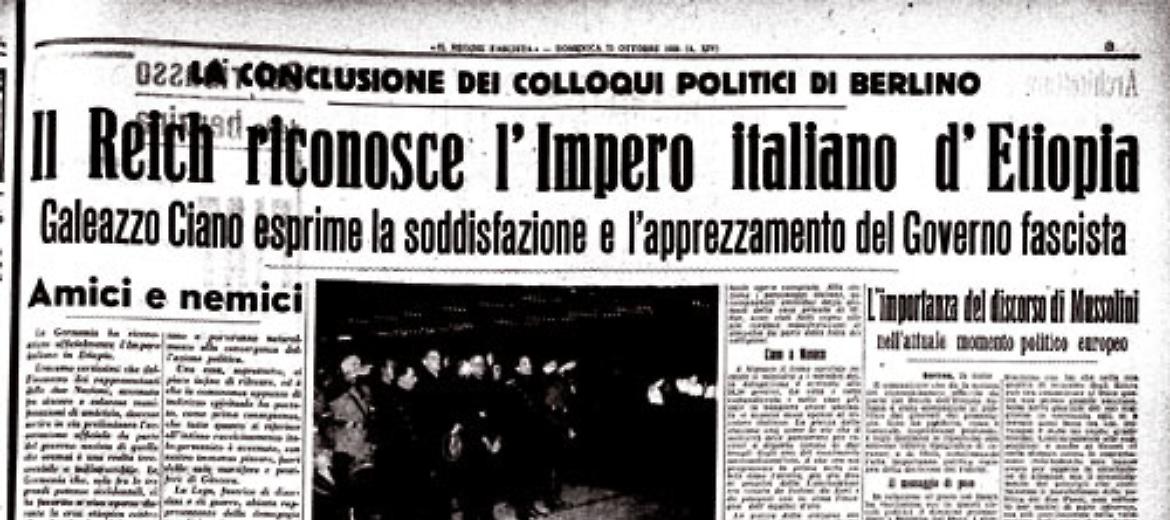 La Germania riconosce ufficialmente l'impero italiano in Etiopia. Soddisfazione di Galeazzo Ciano dopo i colloqui a Berlino