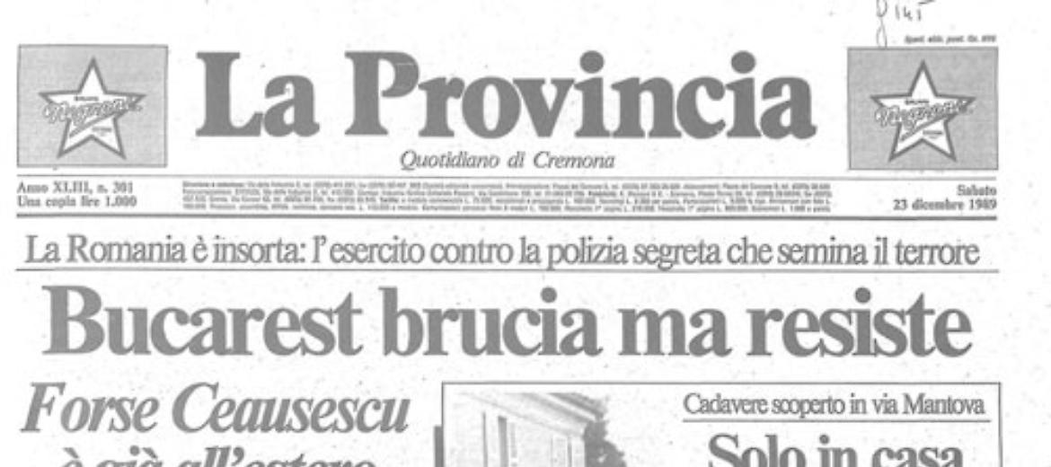 Bucarest. La città è in fiamme e Ceausescu è in fuga - Berlino. Riapre la porta di Brandeburgo
