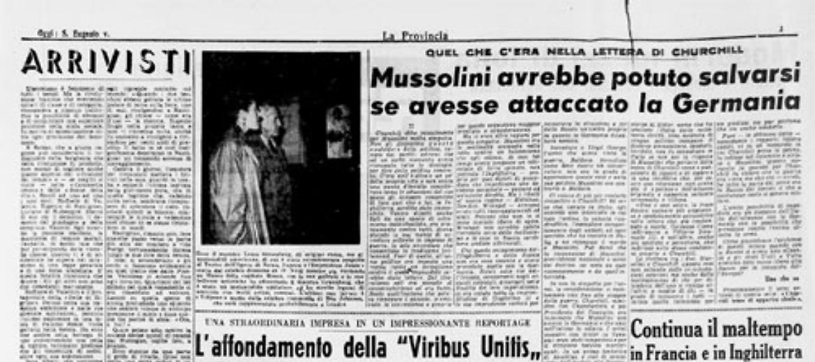 Mussolini avrebbe potuto salvarsi, parola di Churchill