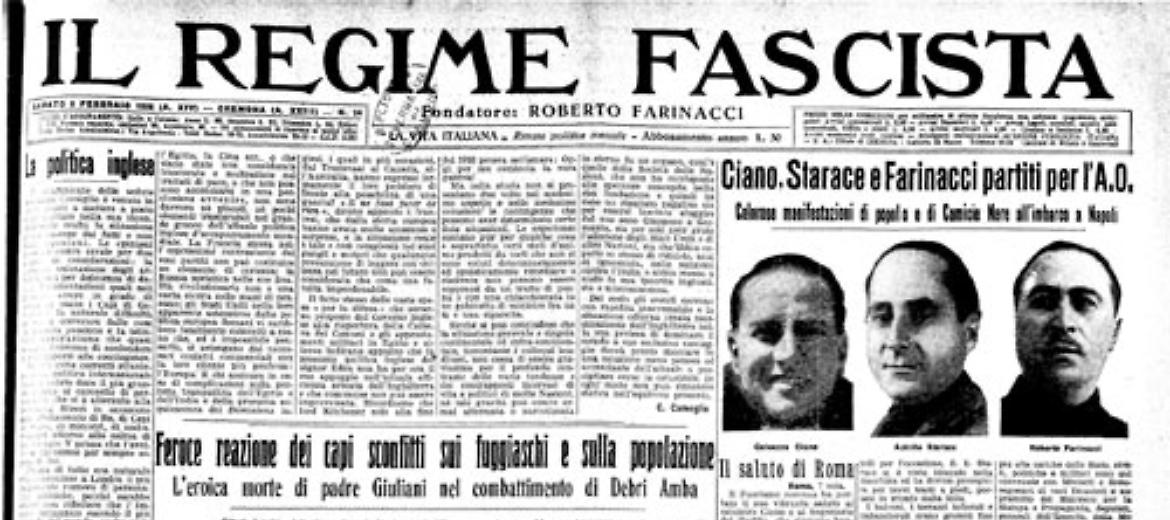 Ciano, Starace e il 'cremonese' Farinacci partono per l'Africa Orientale sostenuti dalle calorose manifestazioni del popolo e delle camicie nere