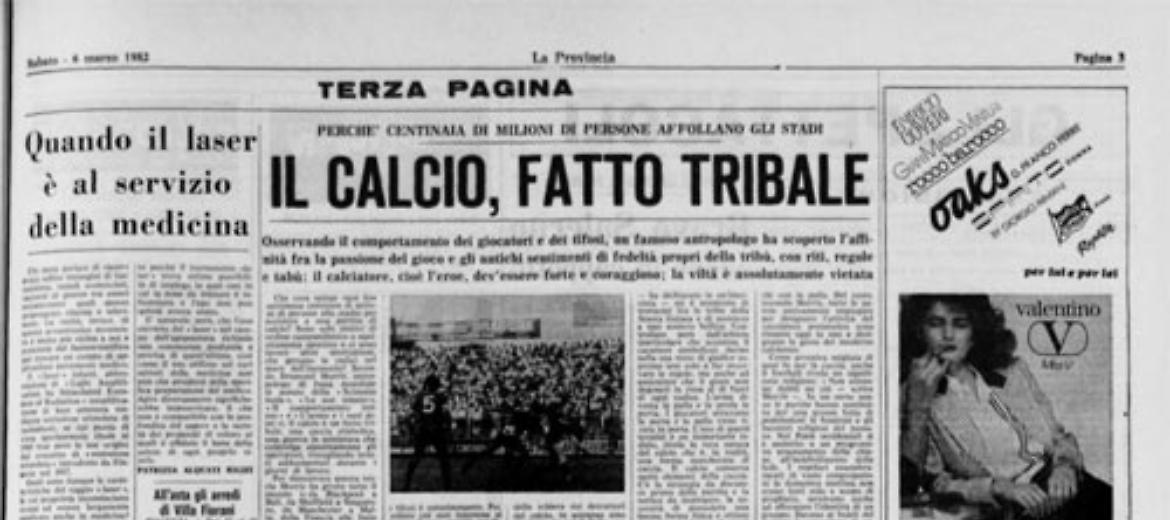 Il calcio incarna i riti delle antiche tribù, secondo uno studioso di antropologia