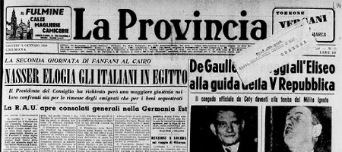 **La seconda giornata di Fanfani al Cairo - ** La campagna comunista dopo la sentenza sull'imponibile