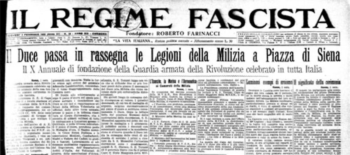 Il Duce passa in rassegna le Legioni della Milizia a Piazza di Siena