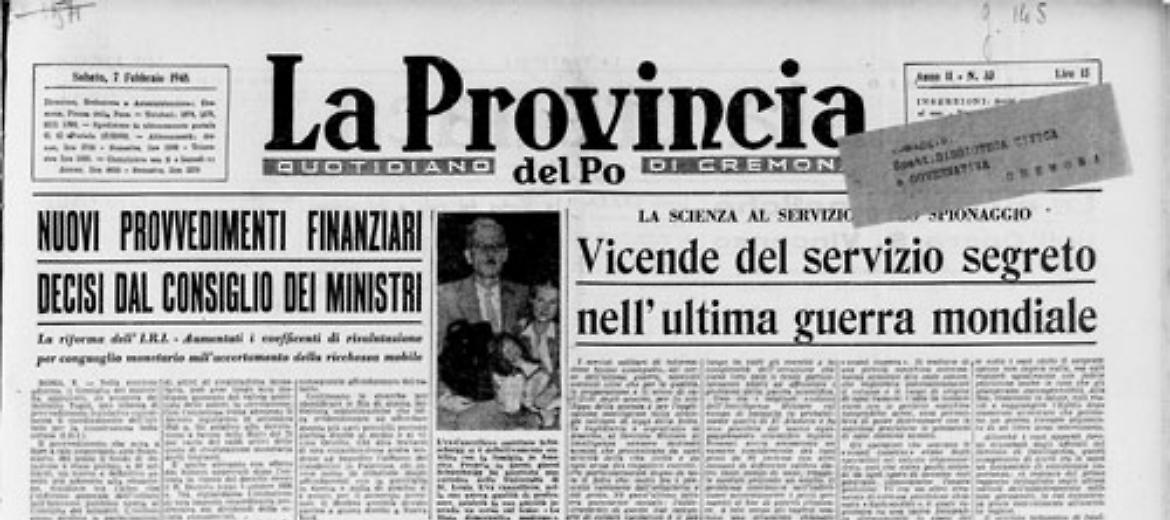 Vicende del Servizio Segreto nell'ultima guerra.....