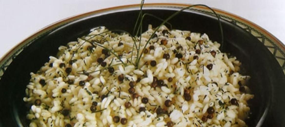 LA RICETTARisotto al pepe verde