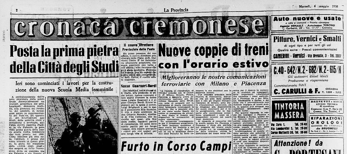 La prima pietra del nuovo edificio scolastico