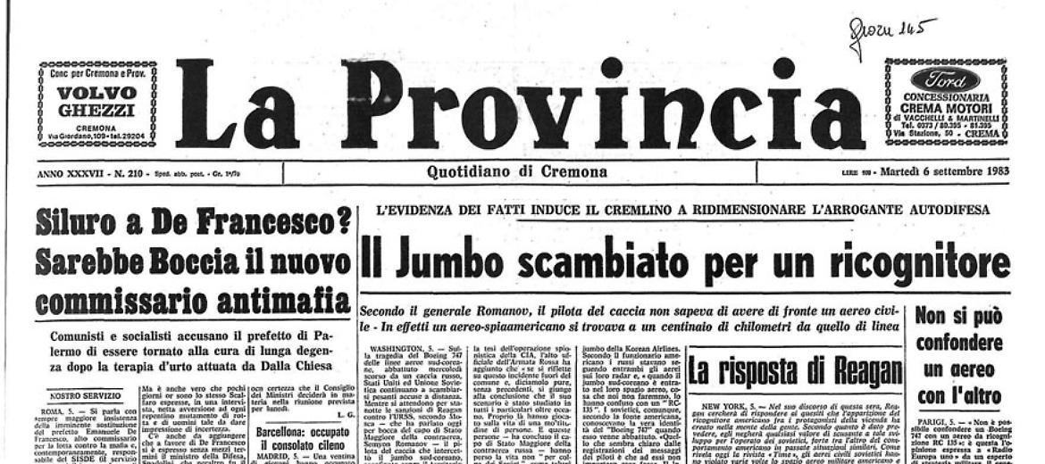 Il Jumbo scambiato per un ricognitore