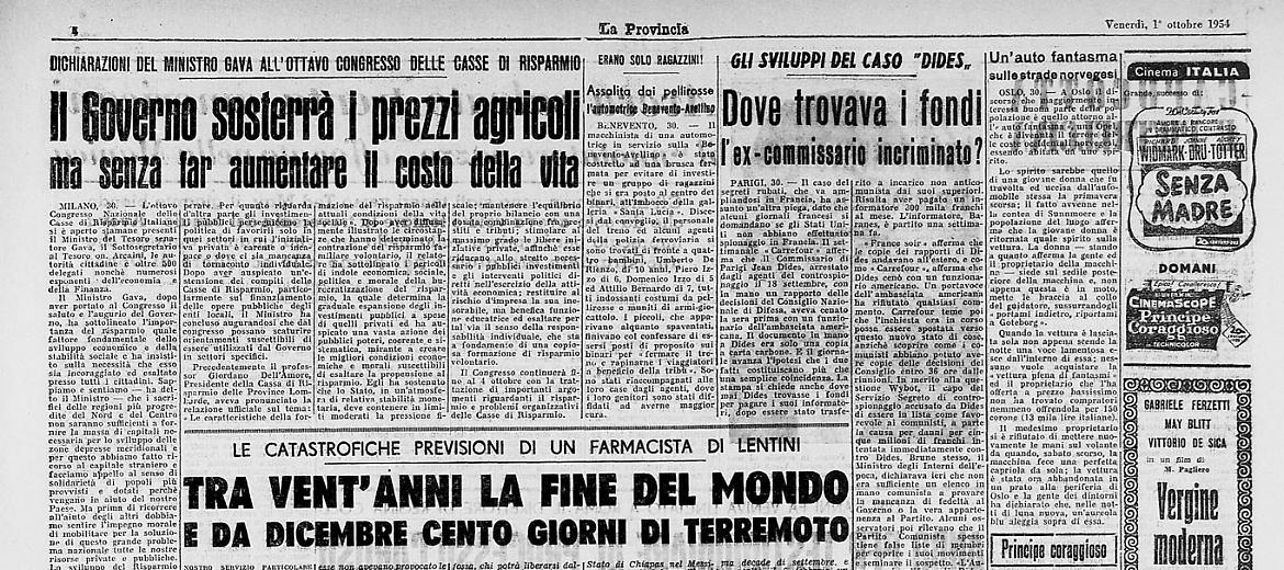 Tra vent'anni la fine del mondo e da dicembre cento giorni di terremoti 