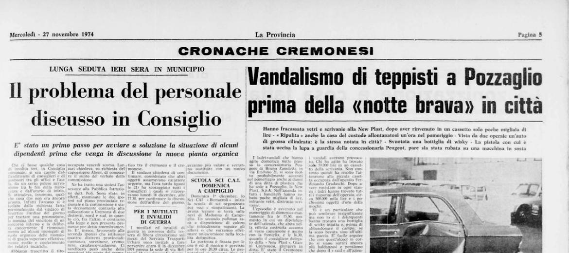 Vandalismo di teppisti a Pozzaglio prima della «notte brava» in città