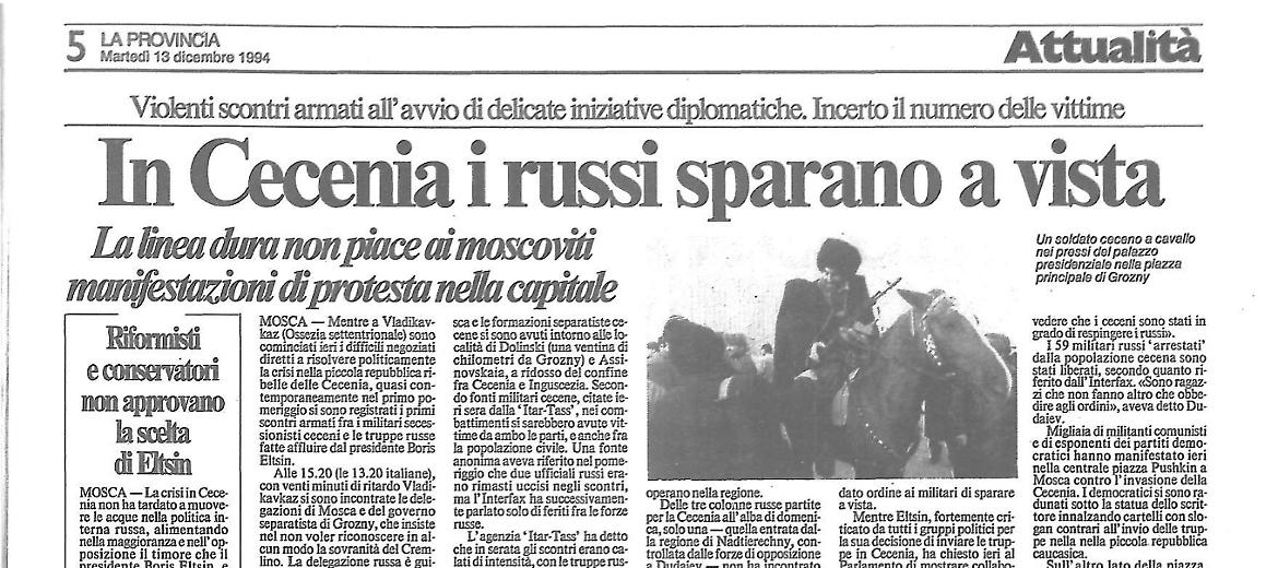 In Cecenia i russi sparano a vista