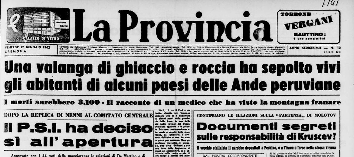 Valanga di ghiaccio in Per&ugrave;