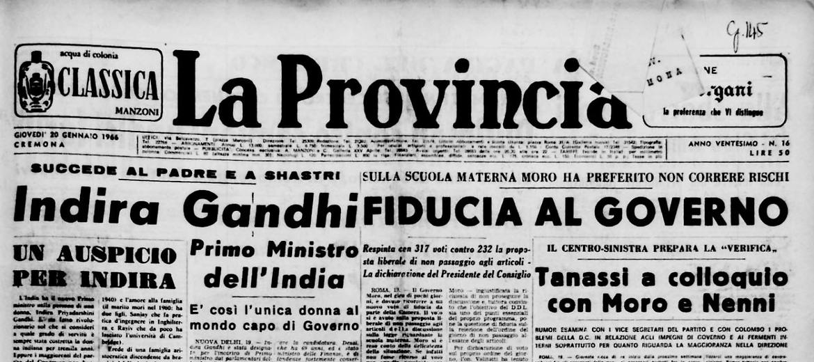 Indira Gandhi Primo Ministro dell’India