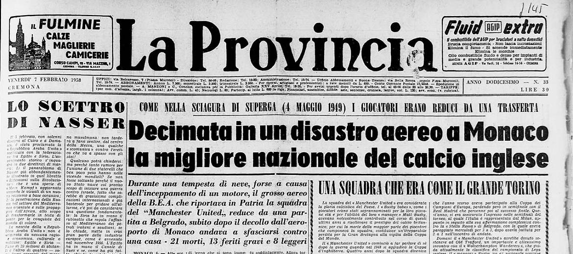 Decimata in un disastro aereo a Monaco la migliore nazionale dei calcio inglese