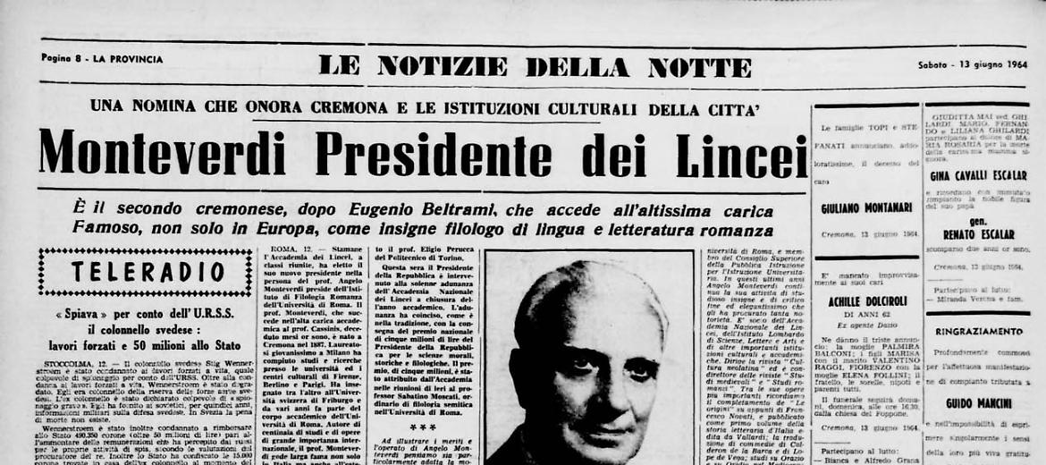 Monteverdi Presidente dei Lincei 