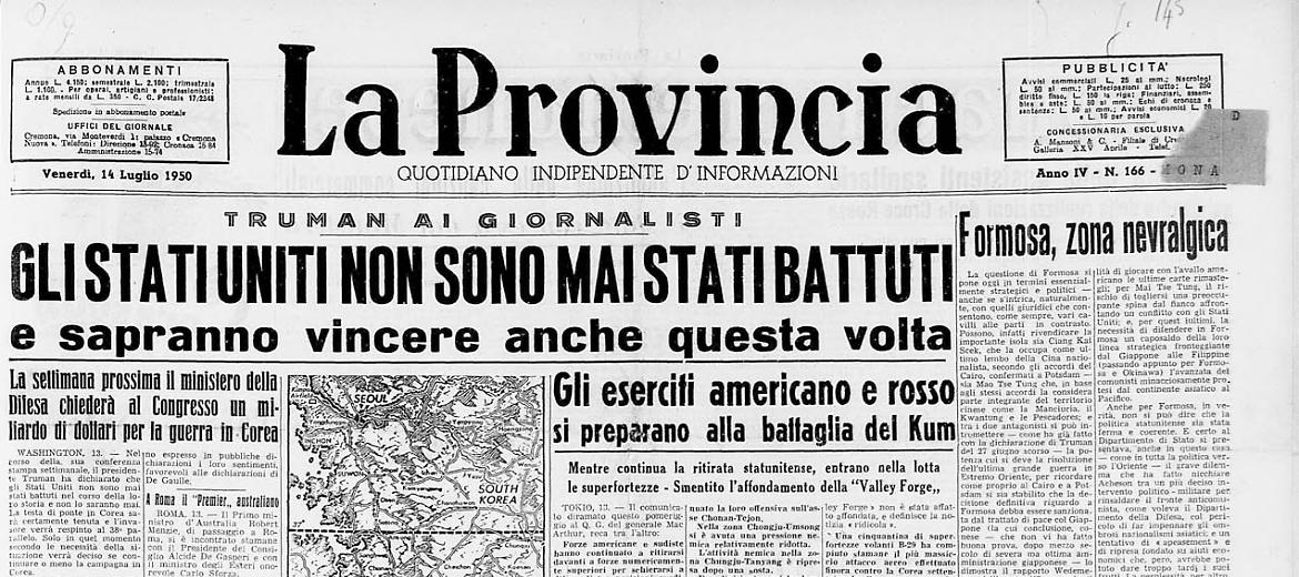 Truman ai giornalisti: Gli Stati Uniti non sono mai stati battutiGli eserciti americano e rosso si preparano alla battaglia del Kum