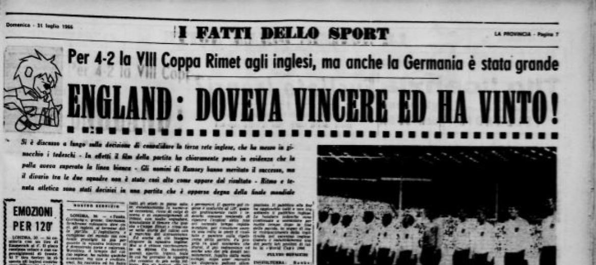 L'Inghilterra vince il mondiale di Calcio