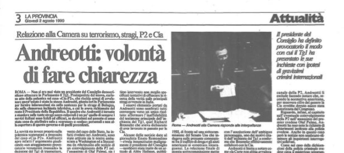 Andreotti: volontà di fare chiarezza