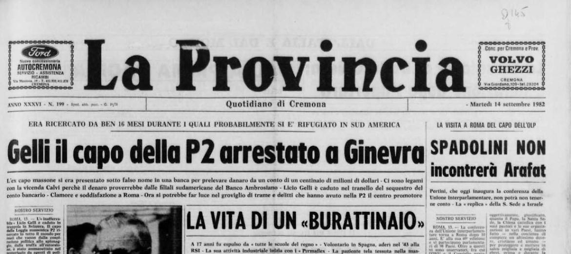 Gelli il capo della P2 arrestato a Ginevra
