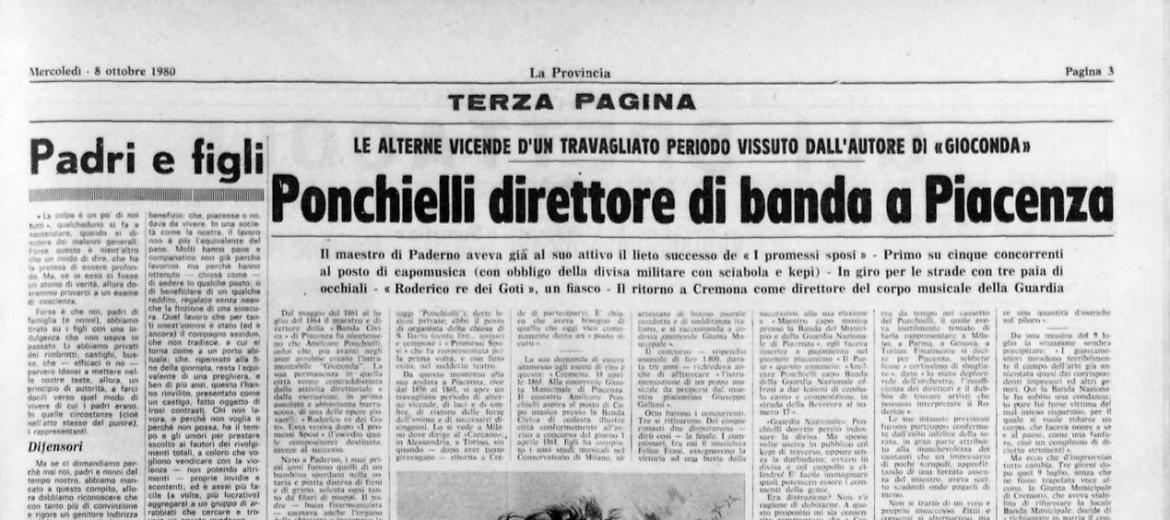 Ponchielli direttore di banda a Piacenza