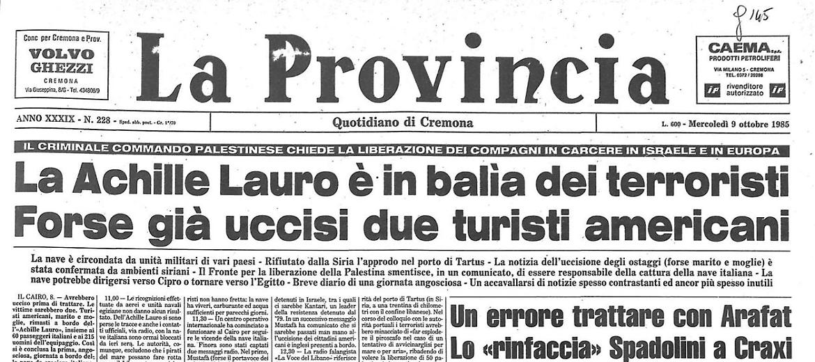 La Achille Lauro è in balìa dei terroristi