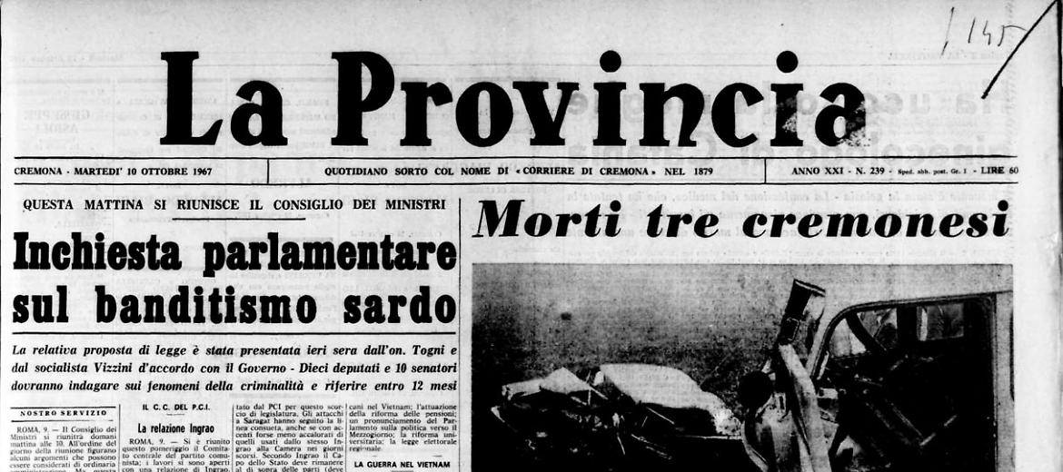 Che Guevara ucciso in battagliaIncidenti stradali: morti tre cremonesi