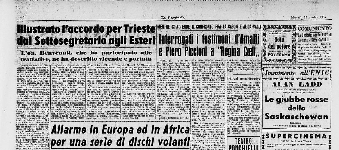 Illustrato l’accordo per Trieste dal Sottosegretario agli Esteri BenvenutiAllarme in Europa ed in Africa per una serie di dischi volanti