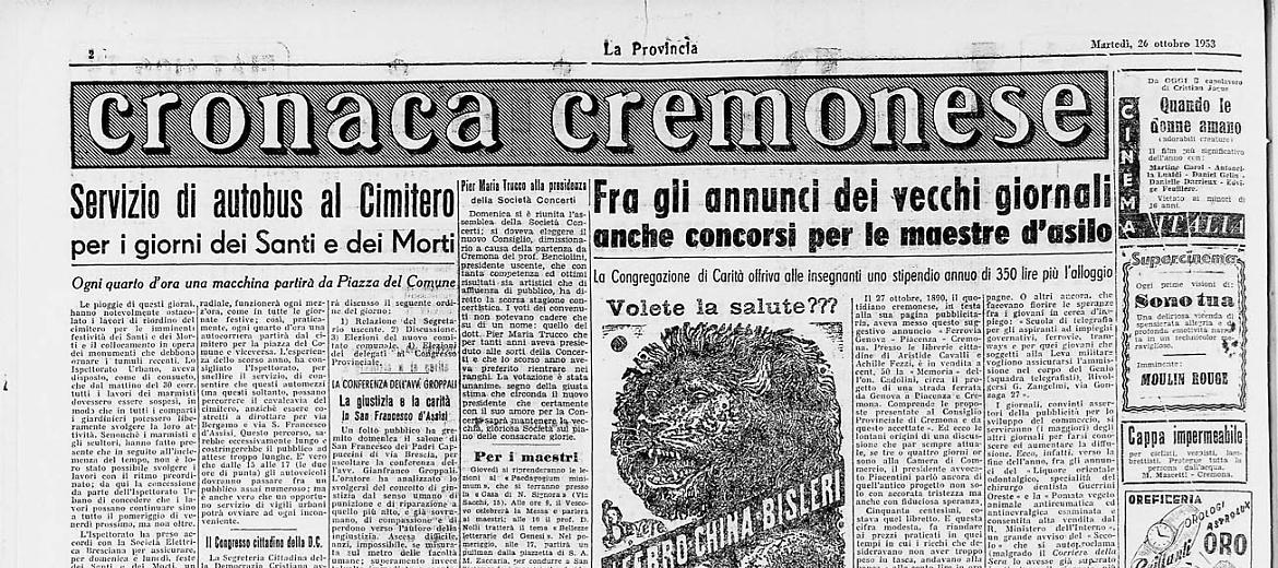 Fra gli annunci dei vecchi giornali 