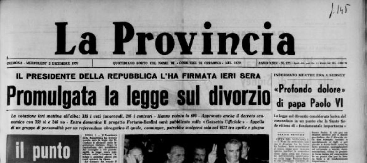 Promulgata la legge sul divorzio