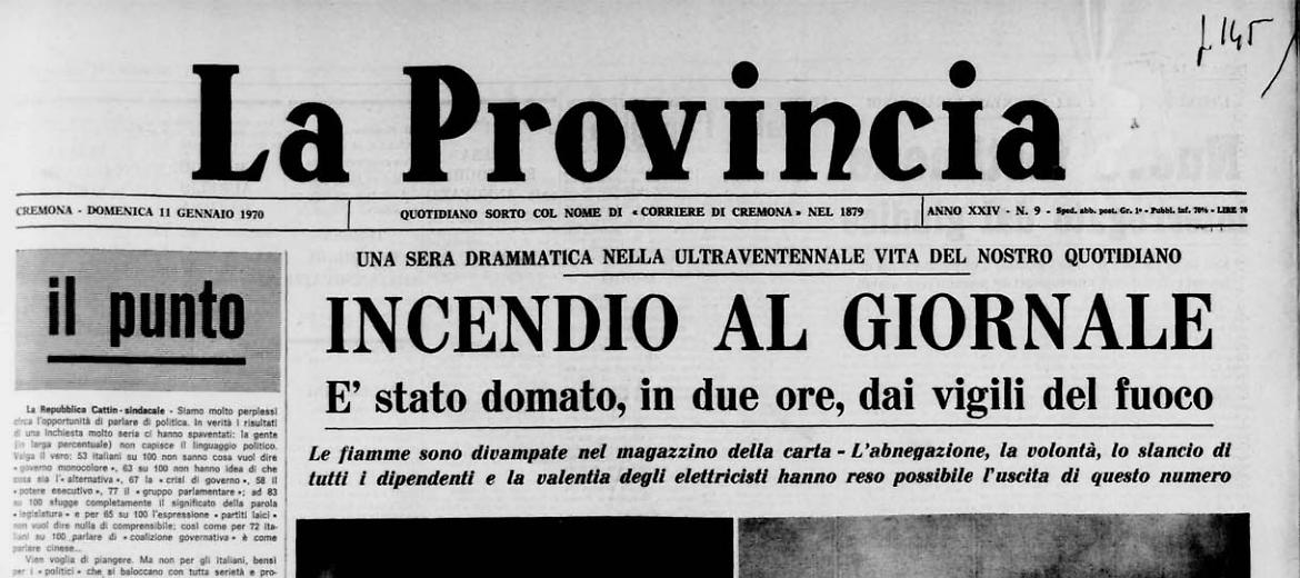 Incendio al giornale